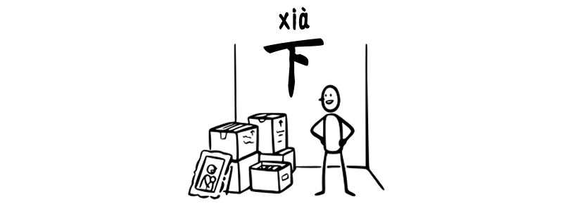 Chinese Complement 下 xià