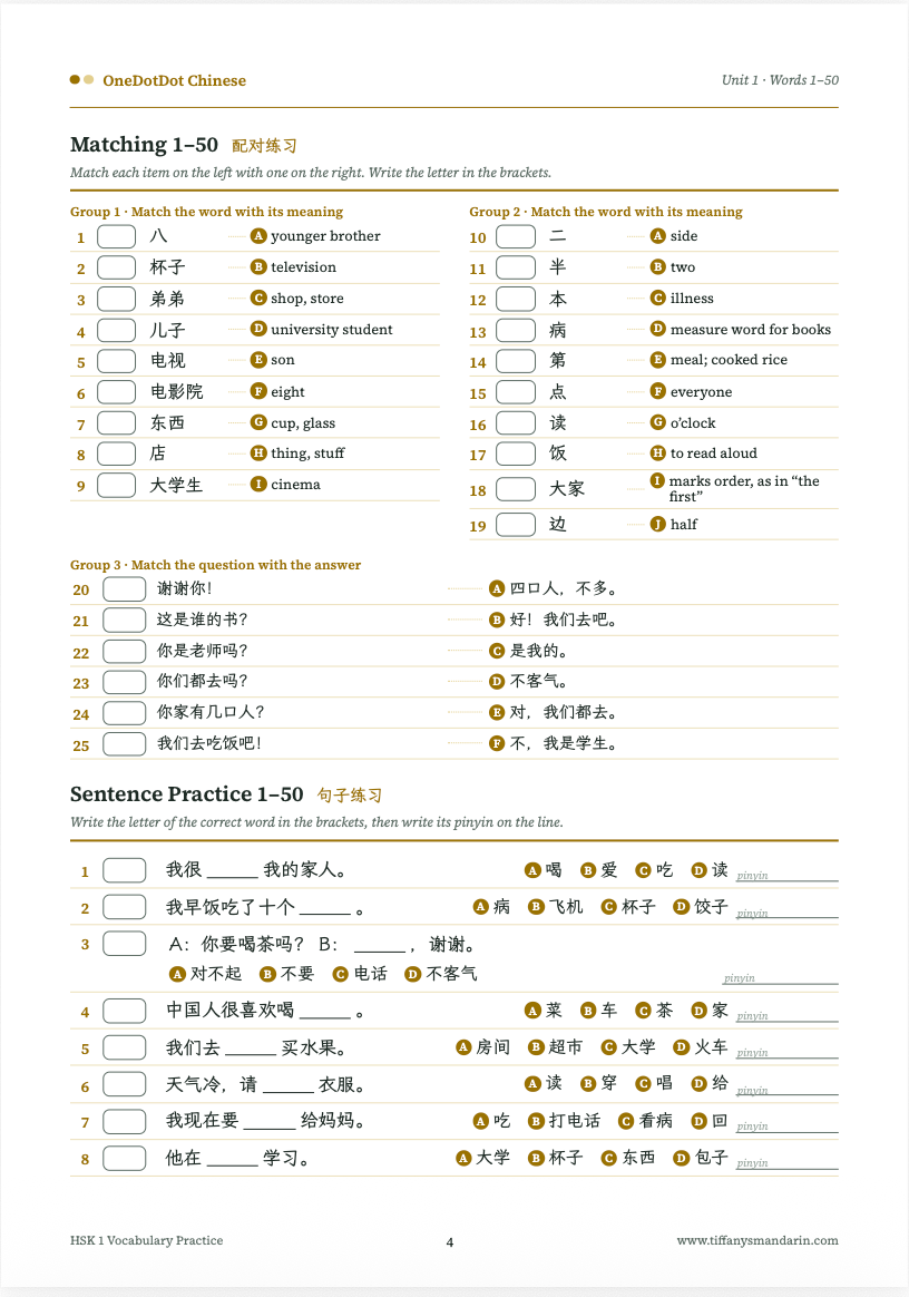 HSK 1 Vocabulary • Workbook • Infographics - Image 7