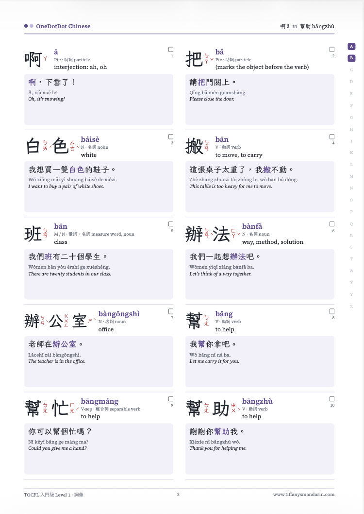 TOCFL Level 1 入門級 Vocabulary • Workbook - Image 3