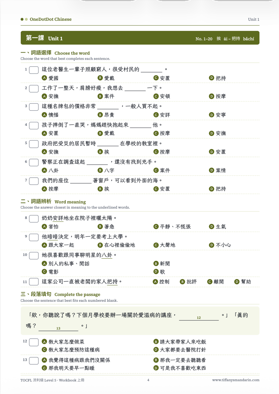 TOCFL Level 5 流利級 Vocabulary • Workbook - Image 4